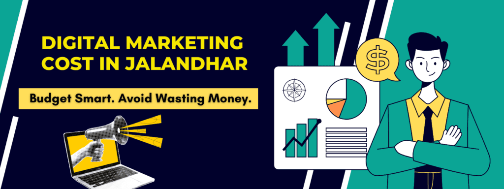 Digital marketing cost in Jalandhar with budget and growth concept illustration