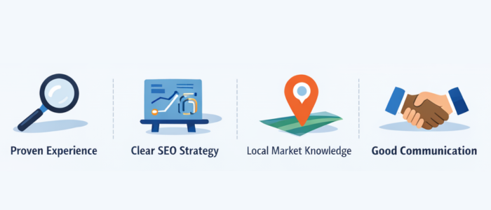 SEO company in Jalandhar concept image representing key factors to consider when choosing the best SEO services